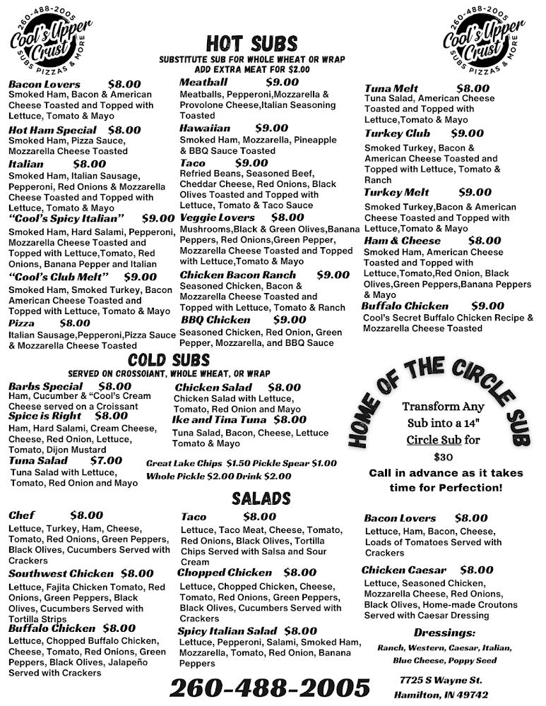 Cool's Upper Crust - Subs Pizza & More Menu image 4
